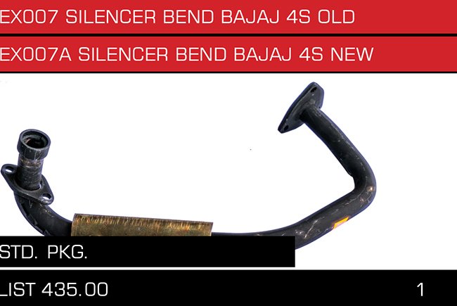 EX007 EX007A SLIENCER BEND BAJAJ 4S OLD NEW